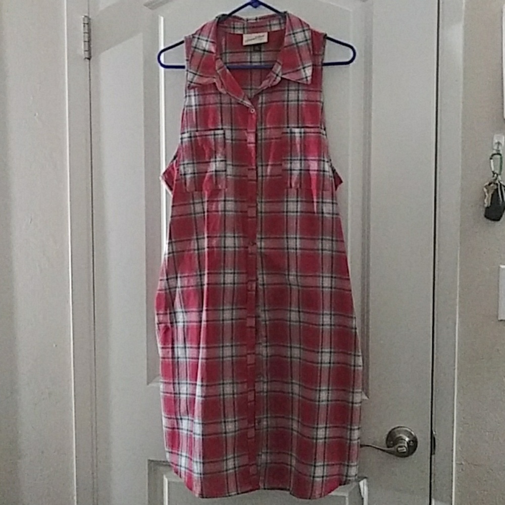 Plaid belted dress